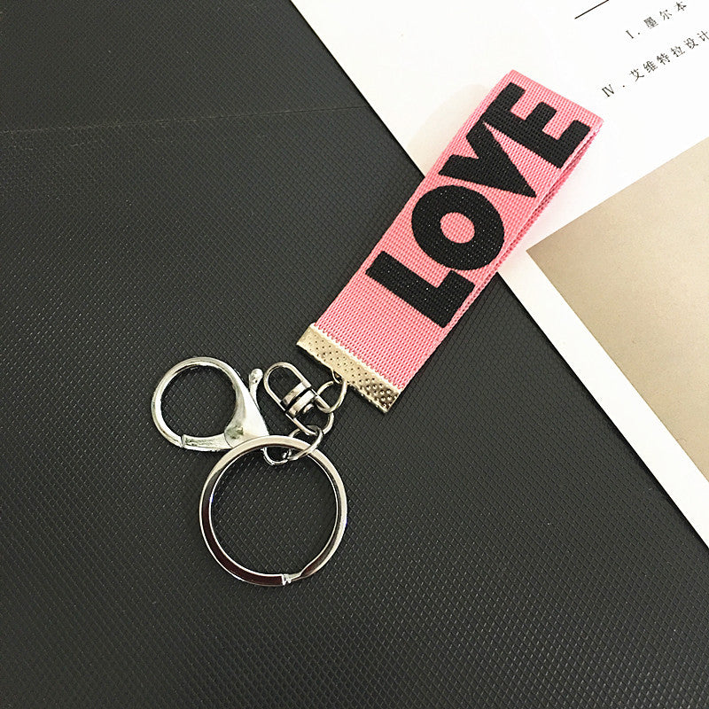 Wholesale English Alphabet LOVE Ribbon Keychains